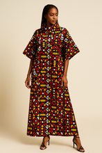 Red African Print Dress/Kaftan