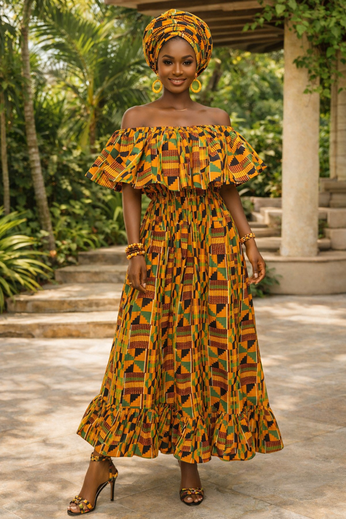 Aduna Kente Maxi Dress