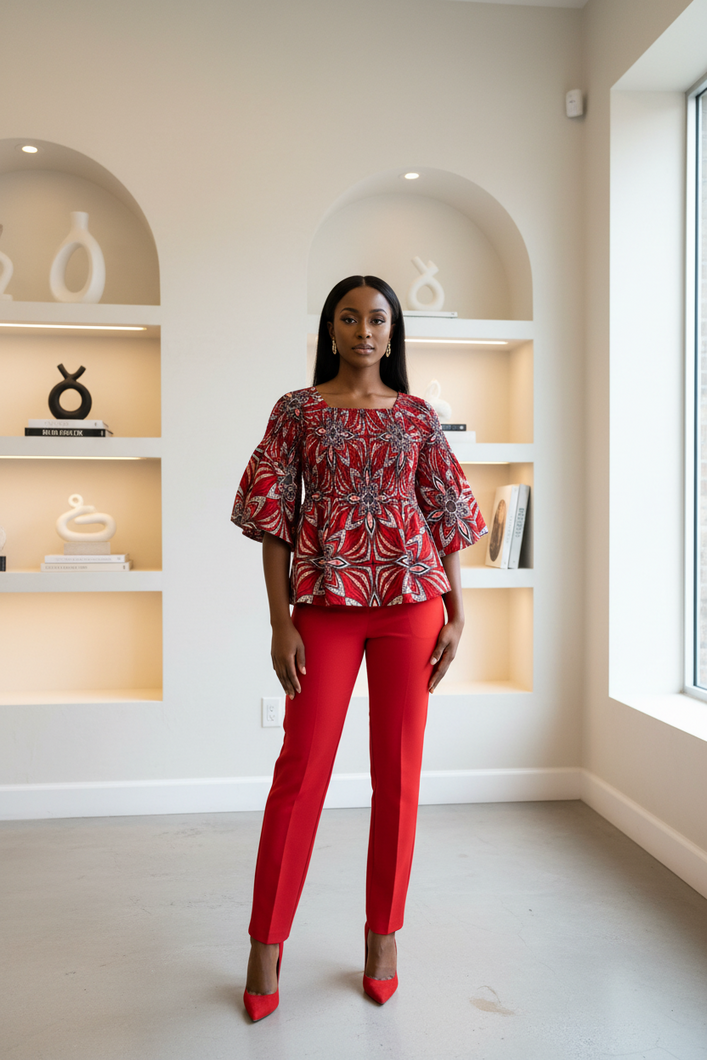 Crimson Harmony Flare Top