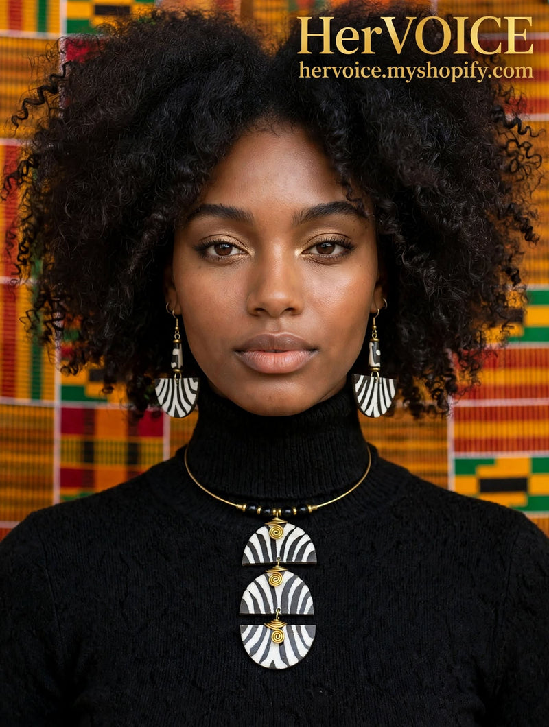 Punda Milia Triple Fan Choker & Earring Set