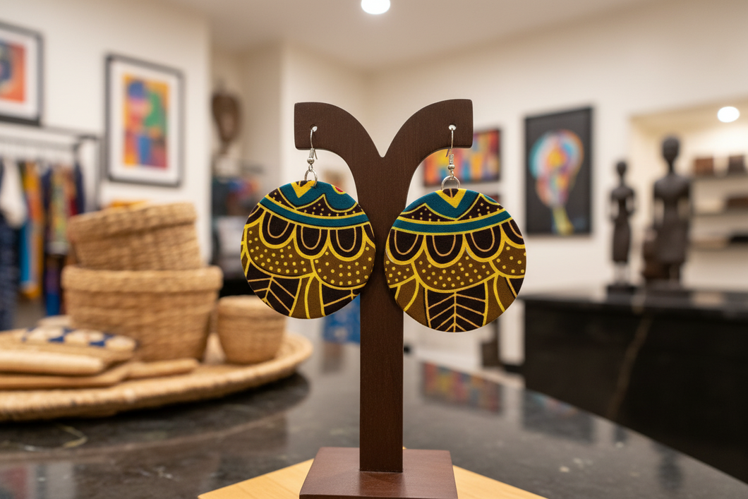 🌟 Heritage Bloom Earrings Ankara Print Earrings