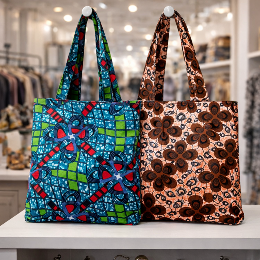 Ankara Print Reversible Tote - Support Liberia Clinic URGENT NEED!!! 🇱🇷