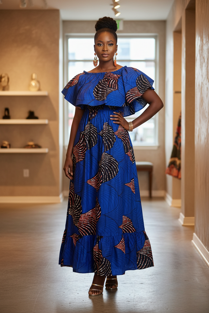 The Sapphire Horizon Maxi Dress