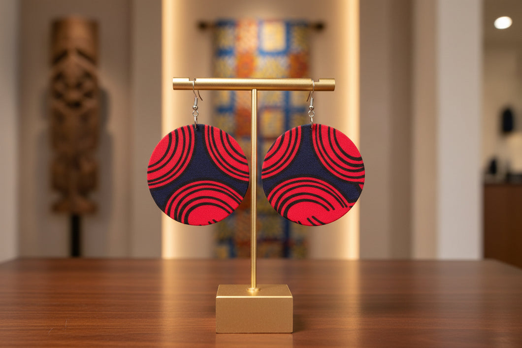 🔴 Radiant Rhythm Earrings Ankara Print Earrings