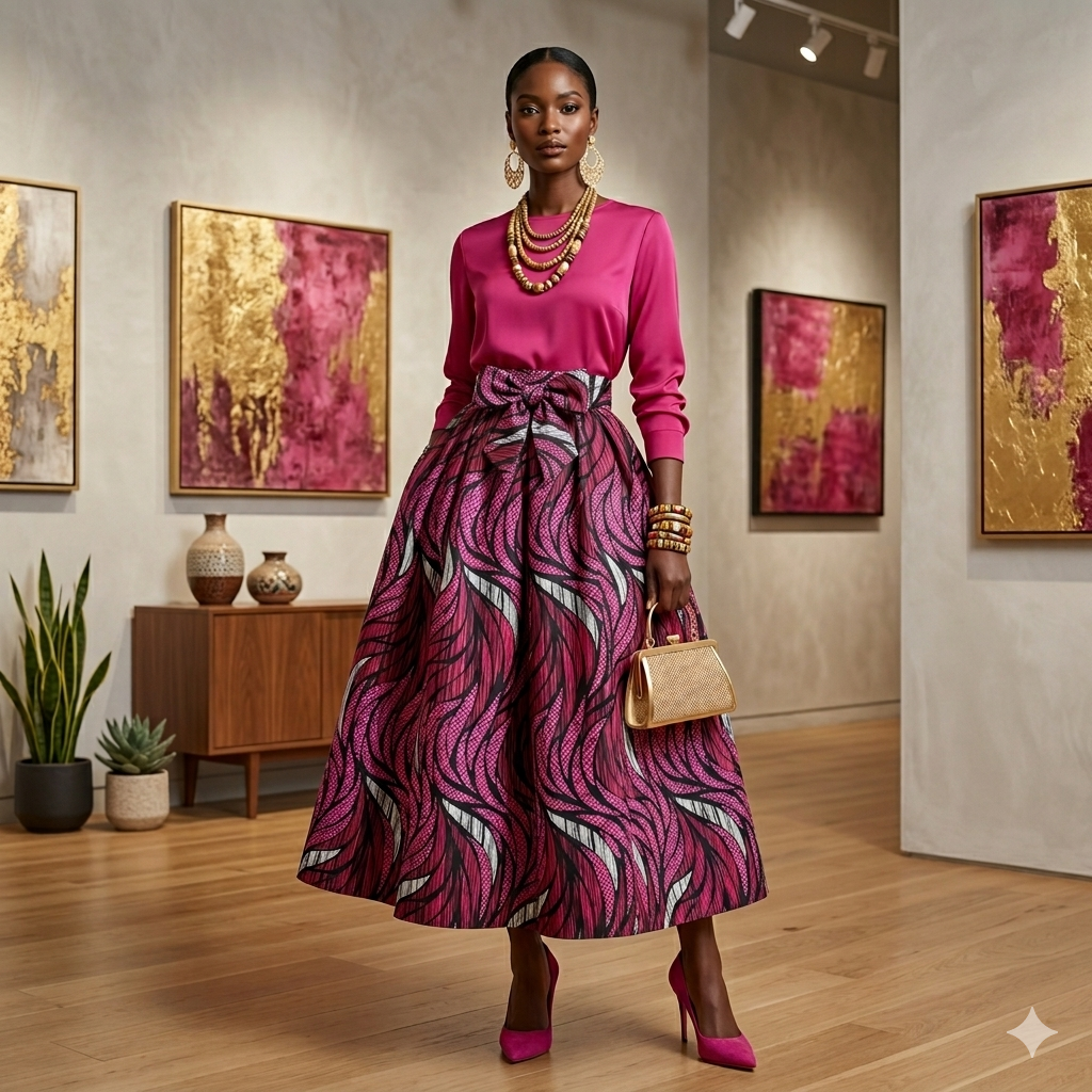 Zuri Swirl A-Line Maxi Skirt