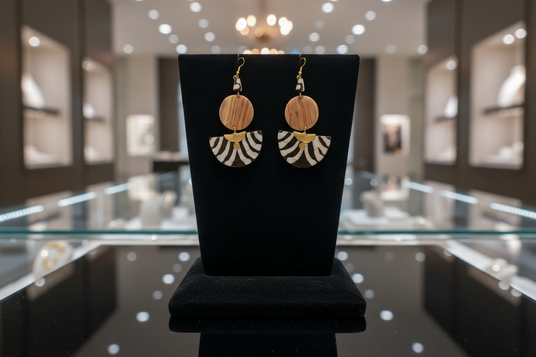 Zebra Fan Heritage Earrings