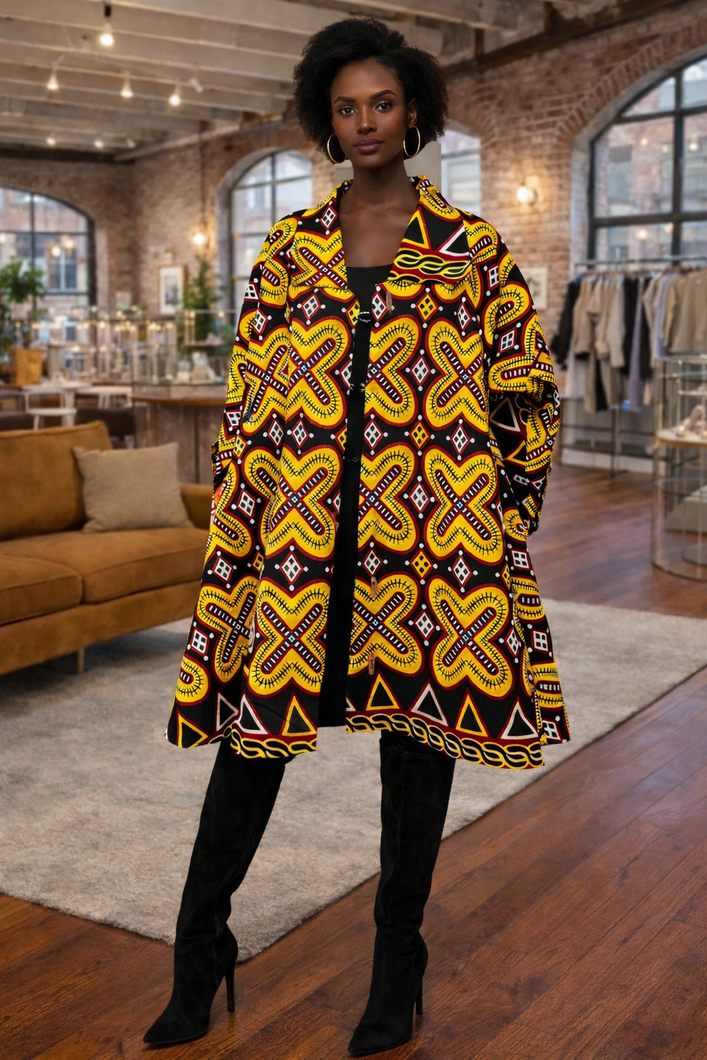 ✨ The Makeda Sunfire Swing Jacket-Dress