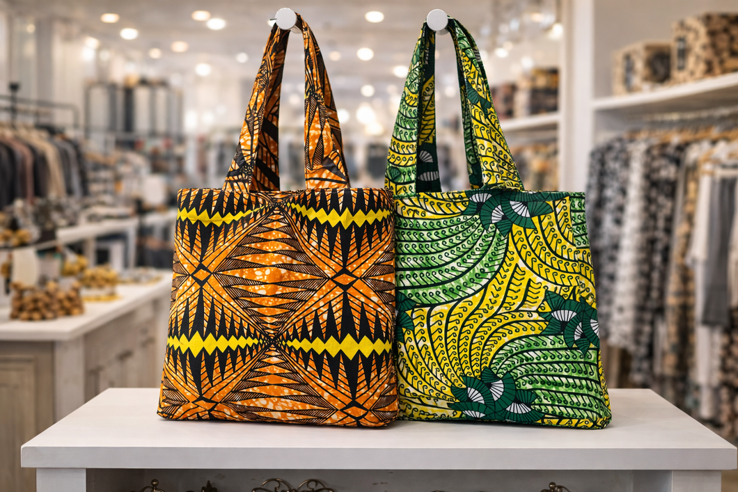 Ankara Print Reversible Tote - Support Liberia Clinic URGENT NEED!!! 🇱🇷