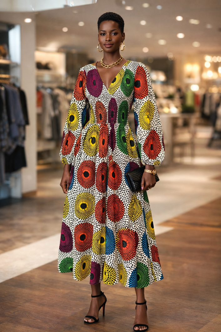 Zuri Radiance Ankara Midi Dress