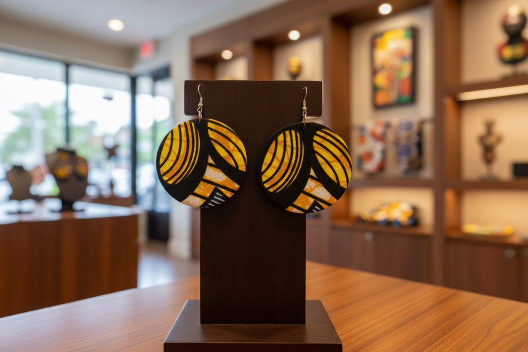 Bold Harmony Ankara Print Earrings