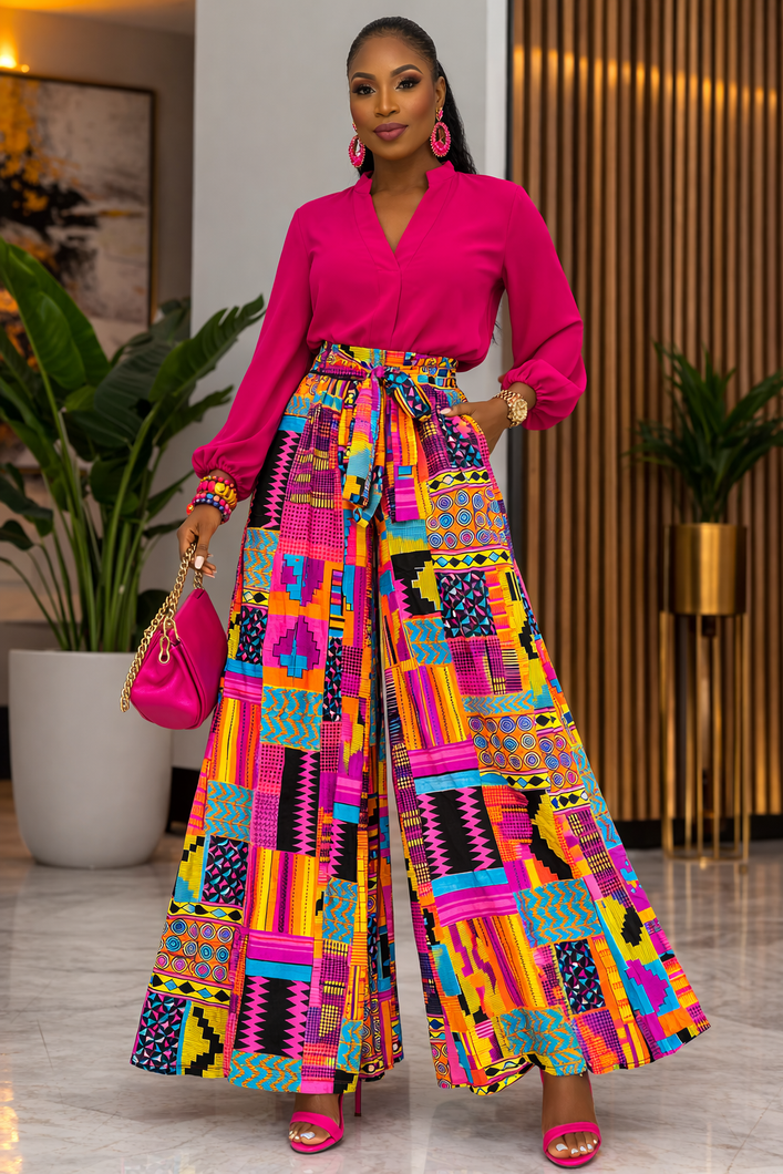 Kaleidoscope Kente Palazzo Pants