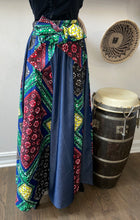 African Print and Denim Maxi Skirt 3