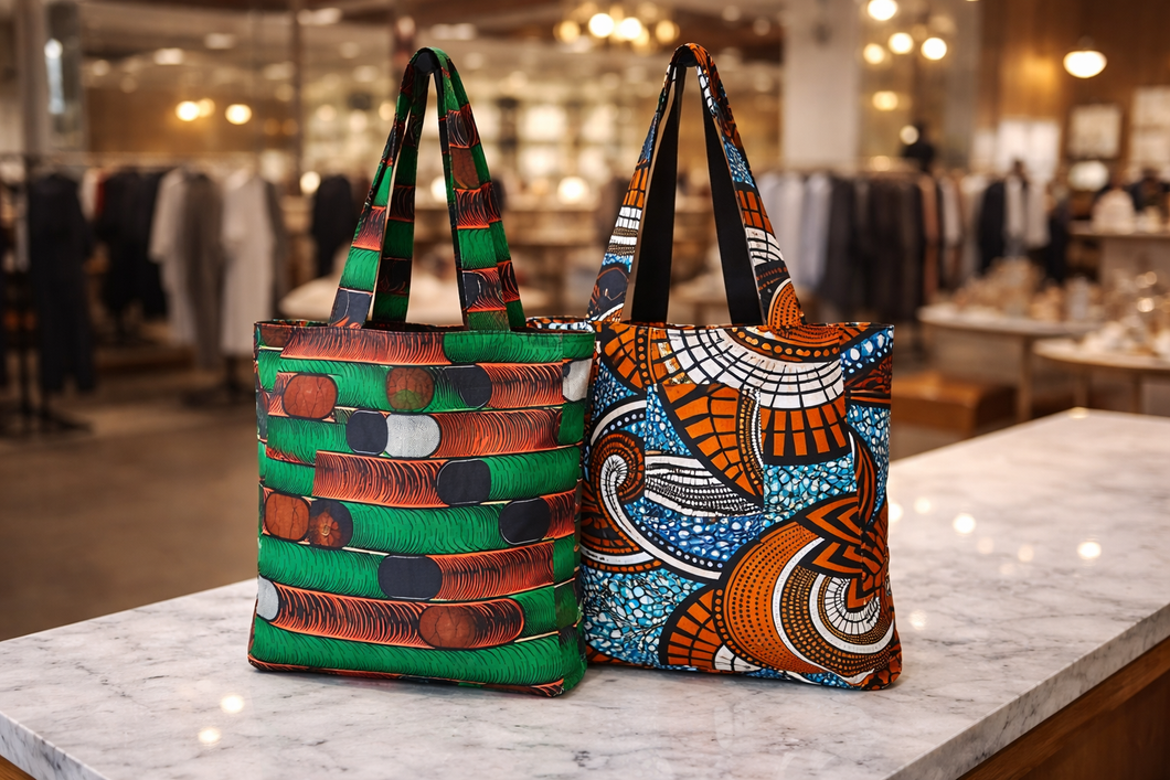 Ankara Print Reversible Tote - Support Liberia Clinic URGENT NEED!!! 🇱🇷