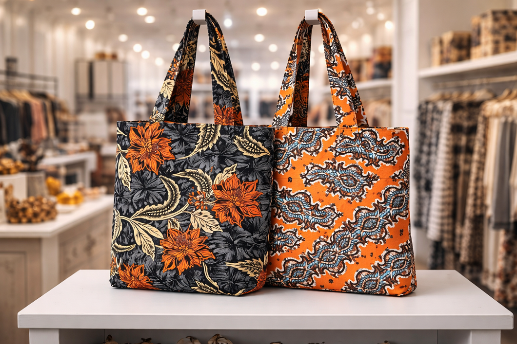 Ankara Print Reversible Tote - Support Liberia Clinic URGENT NEED!!! 🇱🇷