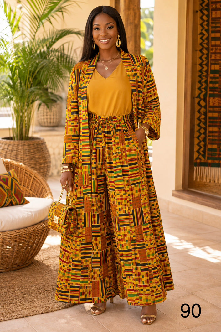 Kente Legacy Luxe Duster & Palazzo Set