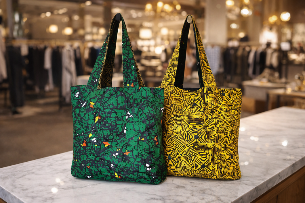 Ankara Print Reversible Tote - Support Liberia Clinic URGENT NEED!!! 🇱🇷