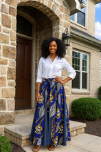 African Print and Denim Maxi Skirt 4