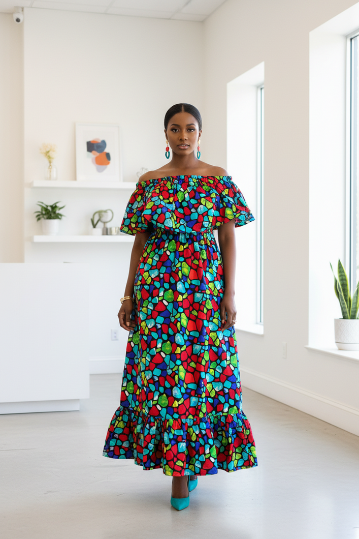 Kaleidoscope Carnival Maxi Dress