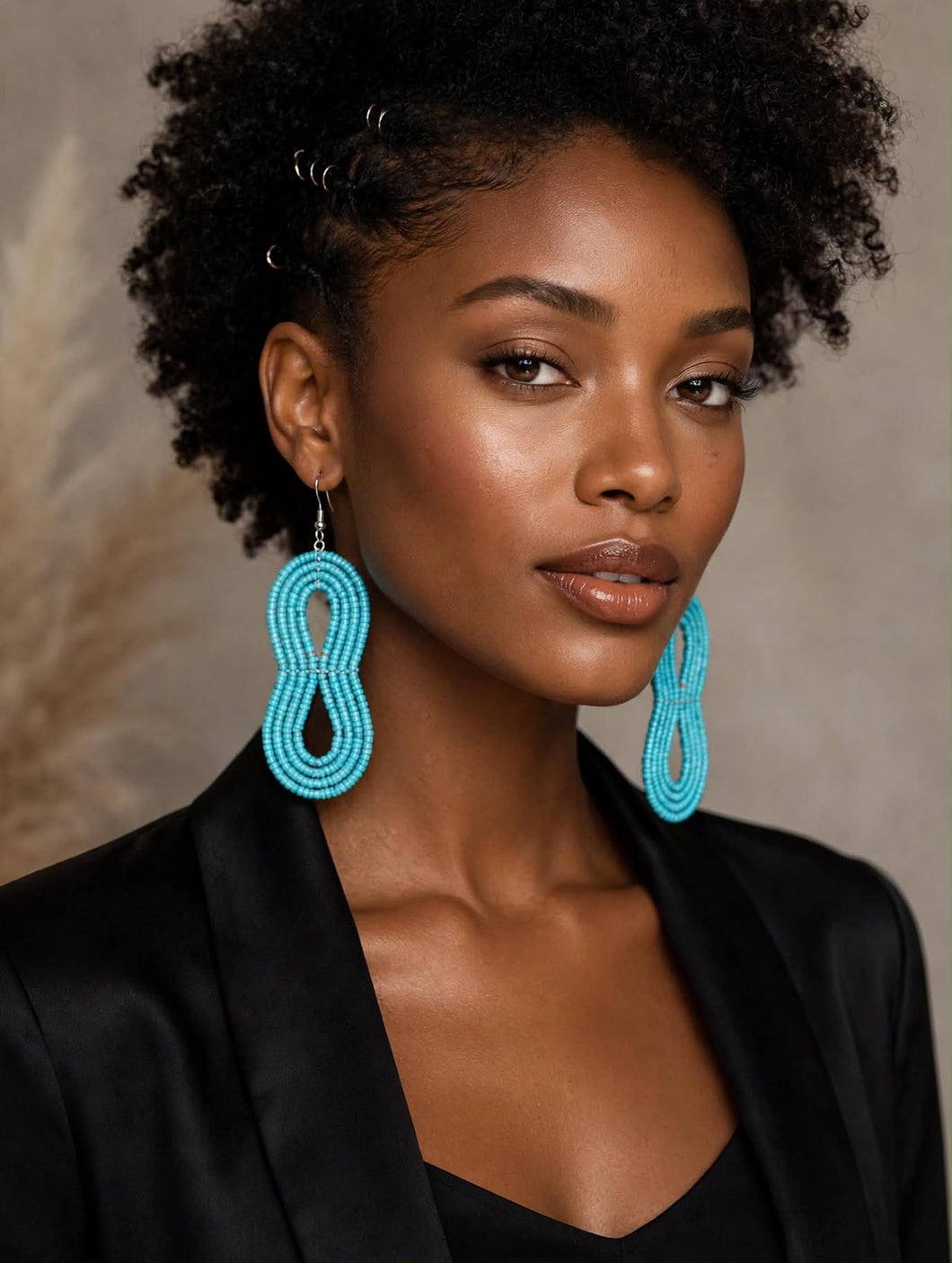 The INFINITY Statement - Turquoise Beaded Earrings