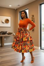 The "Zola" Sun-Kissed Ankara Midi Skirt