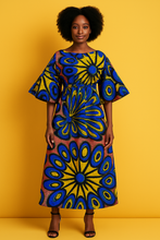 Bell sleeves African Print Maxi Dress