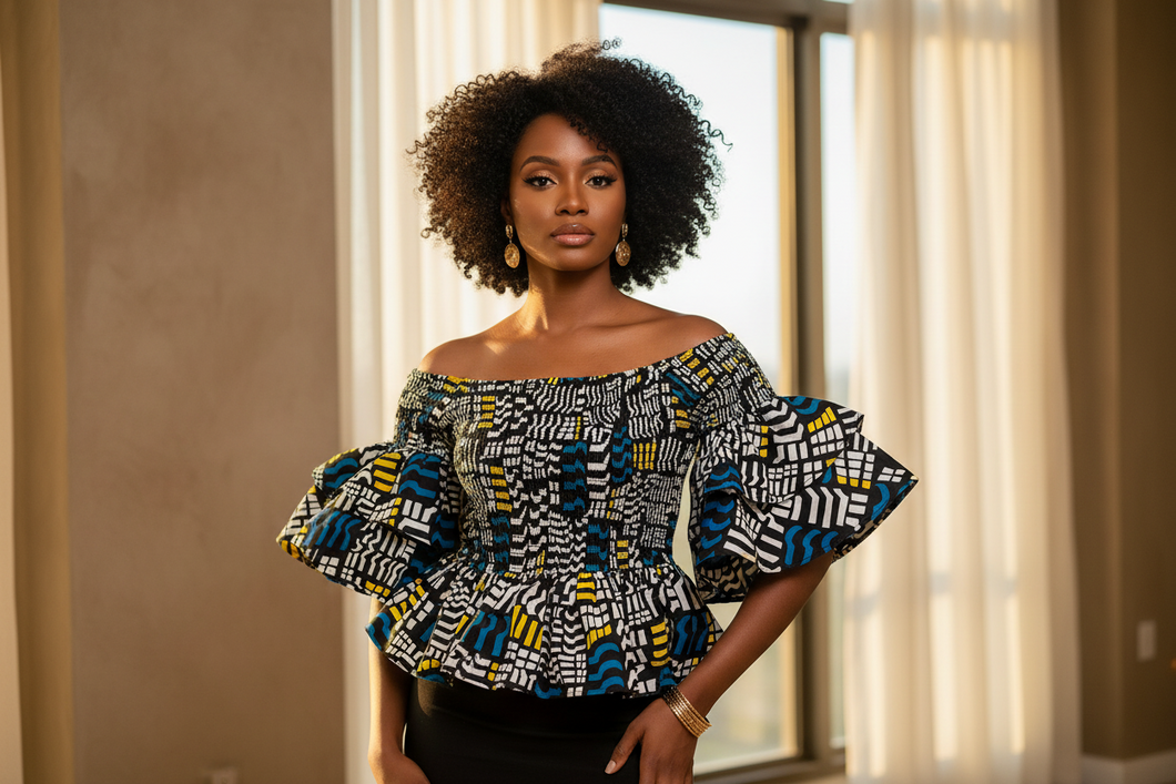 Sade Smocked Off-Shoulder Peplum Top