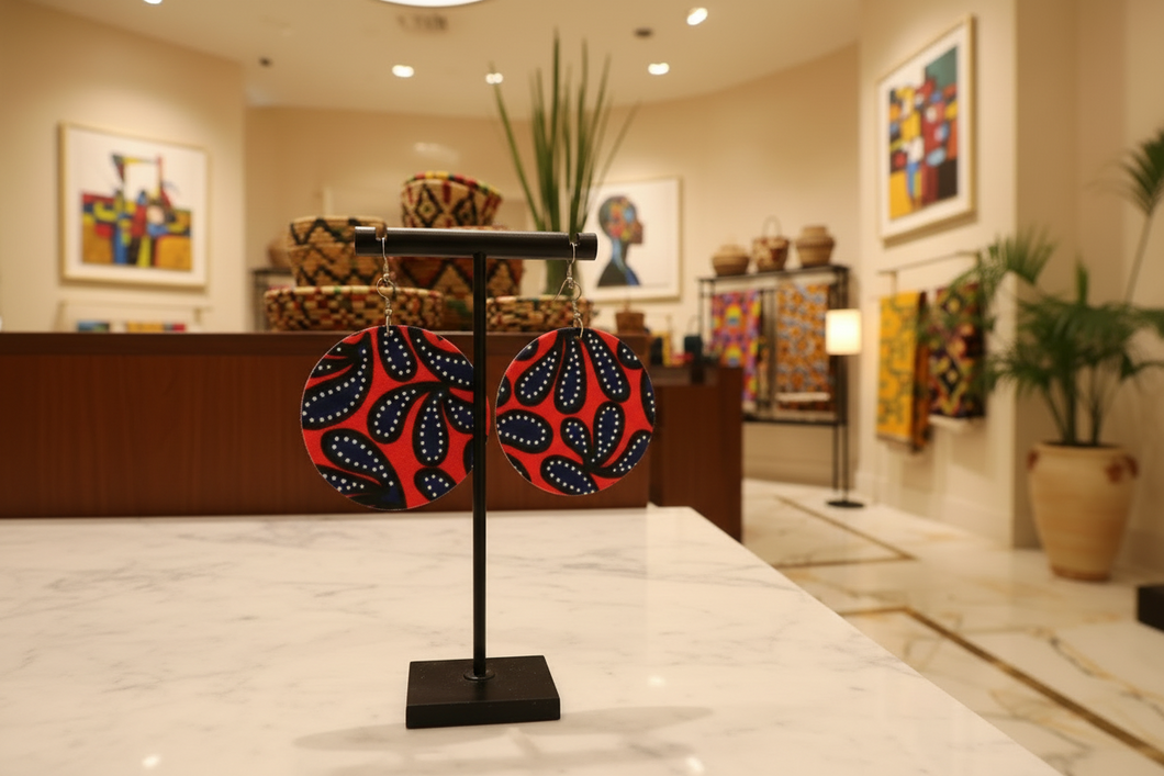 🔴 Teardrop Radiance Earrings Ankara Print Earrings