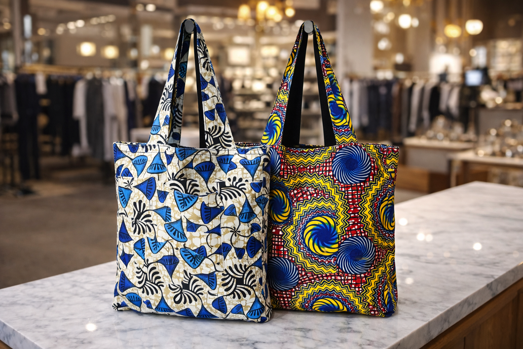 Ankara Print Reversible Tote - Support Liberia Clinic URGENT NEED!!! 🇱🇷