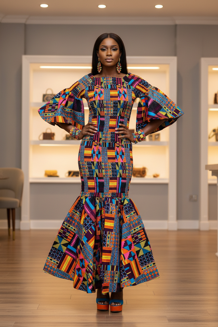 The Royal Kente Mermaid Gown
