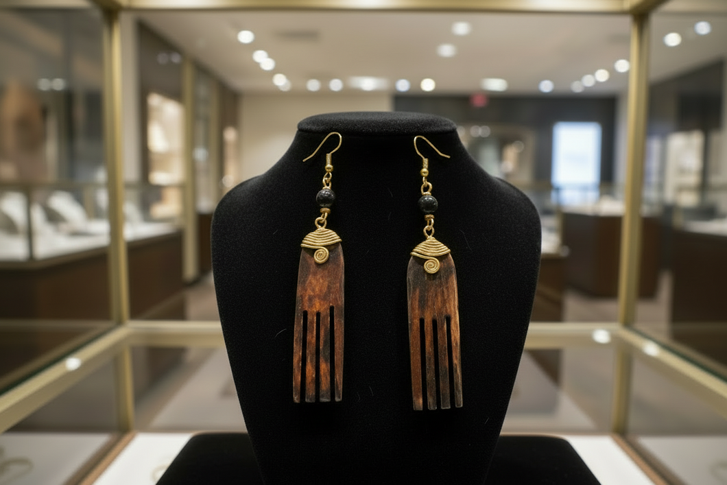 Crown Comb Artisan Earrings