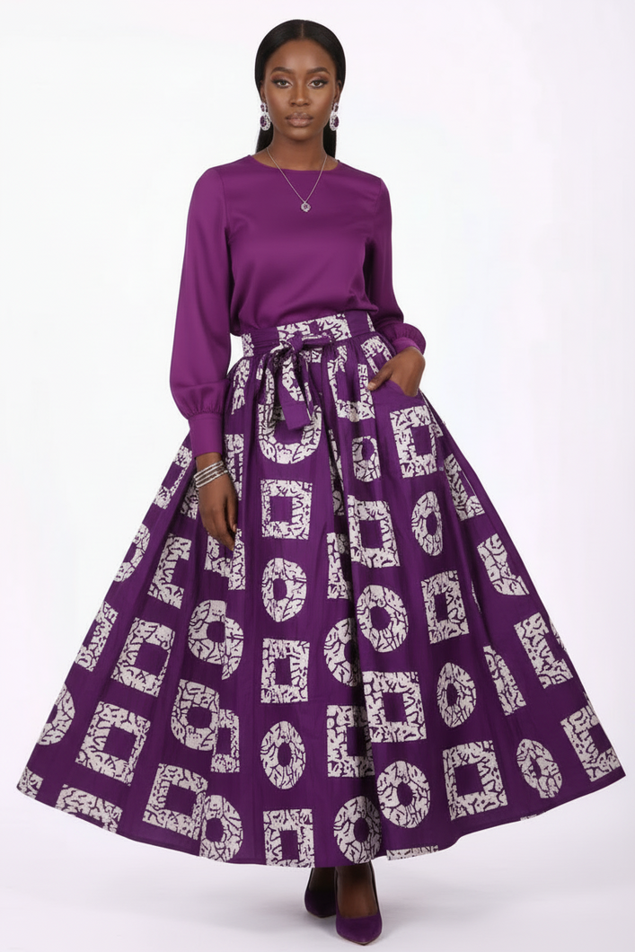 Royal Rhythm Ankara Print Maxi Skirt