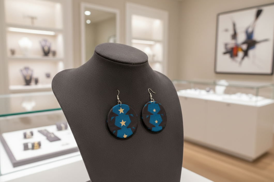 Nyota Promise Ankara Circle Earrings