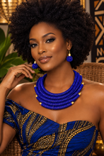Abeni Royal Blue Beaded Necklace Set