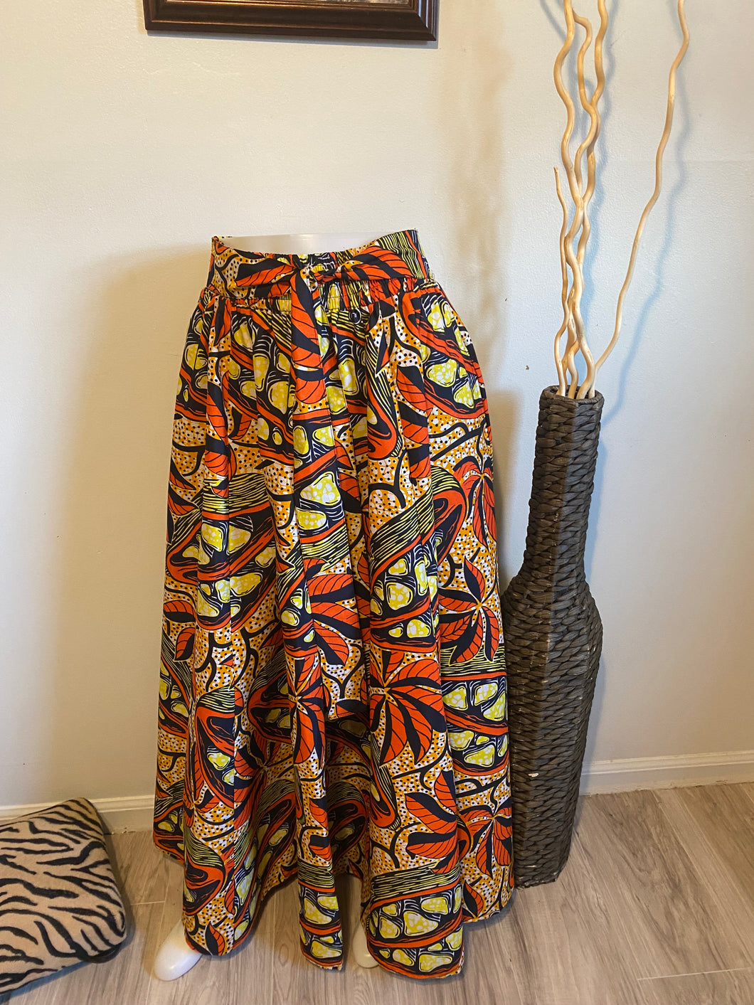 African Print Maxi Skirt