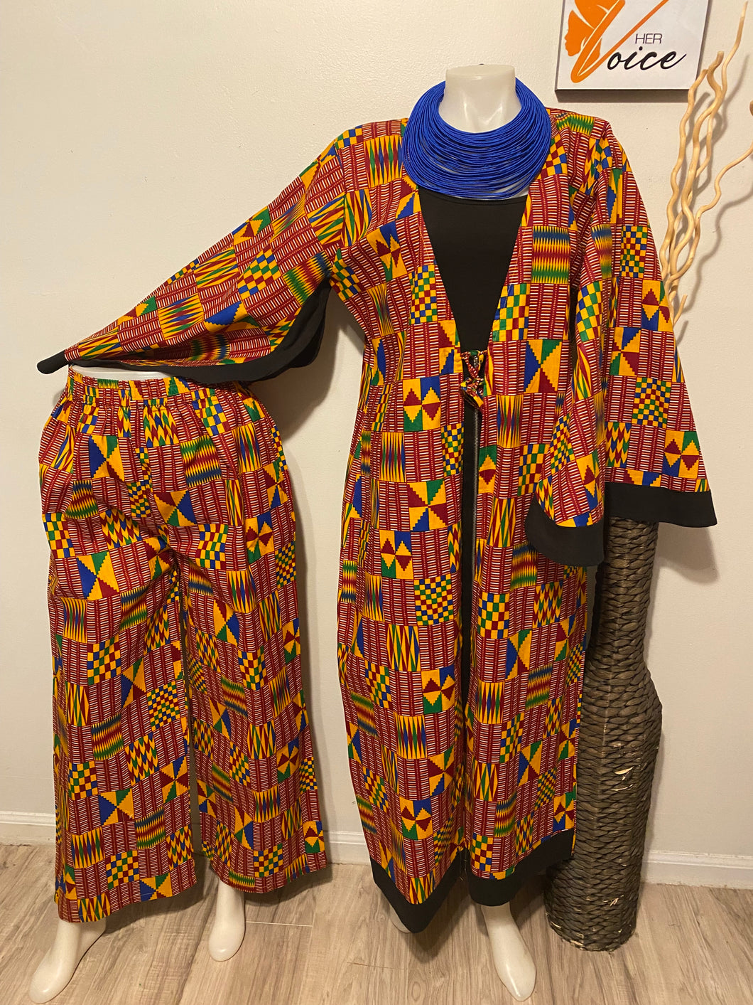 Kente Print 2 piece Pants Set