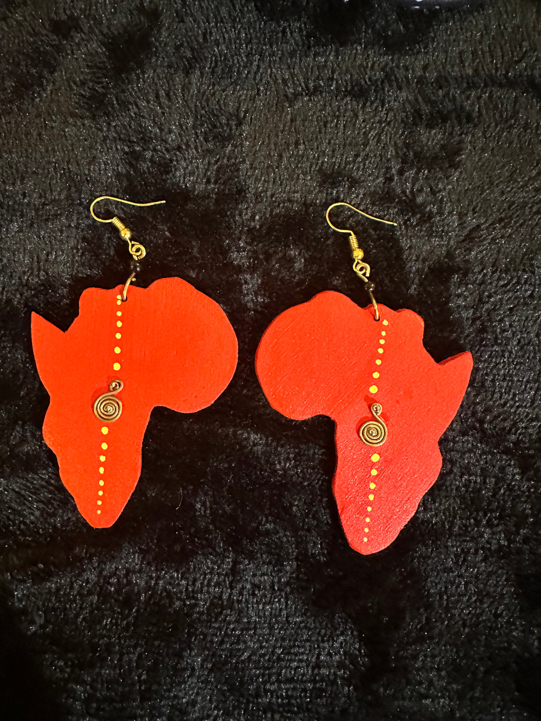 Red Wooden Africa Earrings