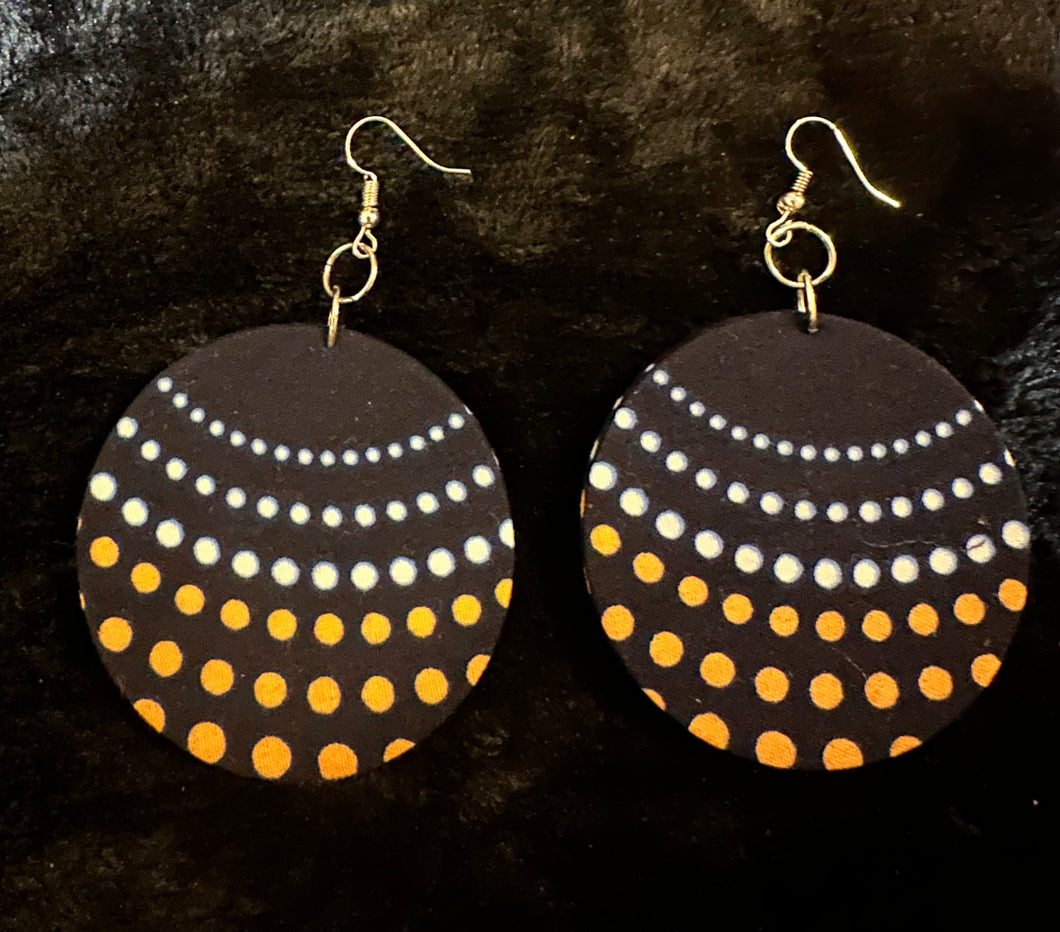 Black African Print Earrings