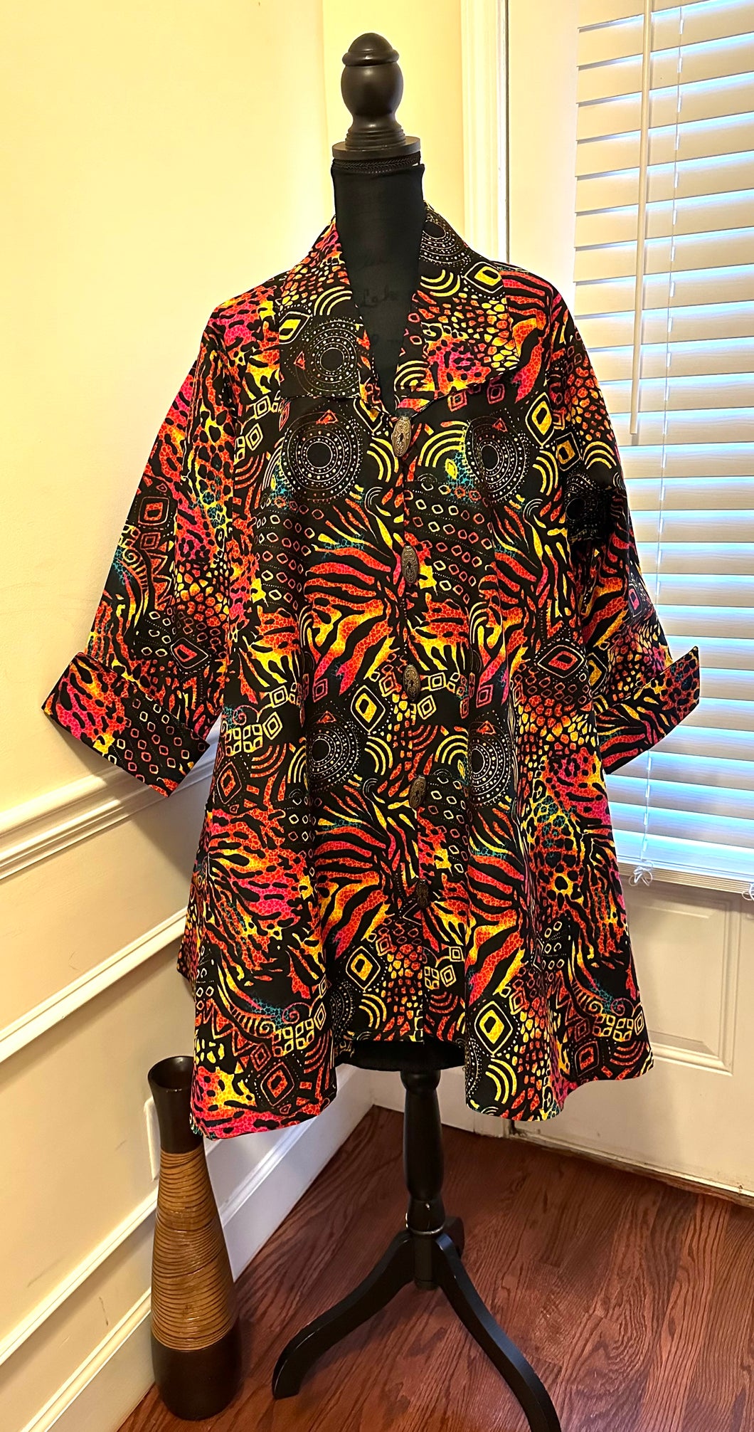 Multi African Print Top/Blouse/Dress/Jacket Swing