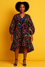 African Multi Print High/Low Dress