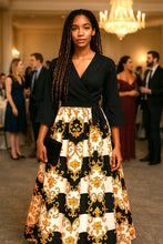 Black/White/Gold Maxi Skirt