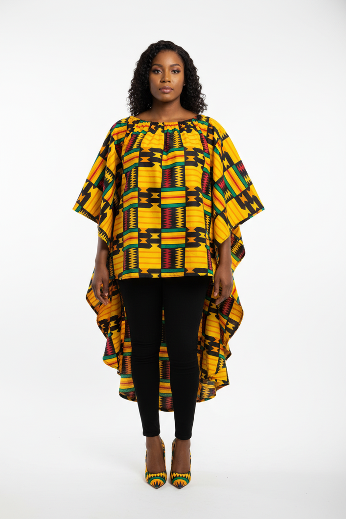 The Sankofa High-Low Poncho